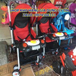 xe đẩy 2 chiều 3 tư thế QD109 ( gấp gọn + 3 tư thế + nhạc + bàn ăn )