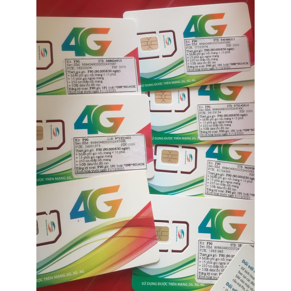 Sim 4G Viettel F90 gọi siêu rẻ