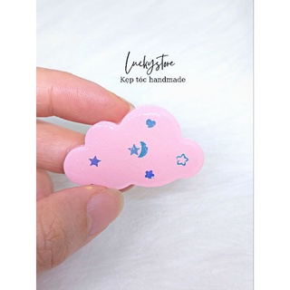 Kẹp tóc dễ thương hình mây handmade 4cm