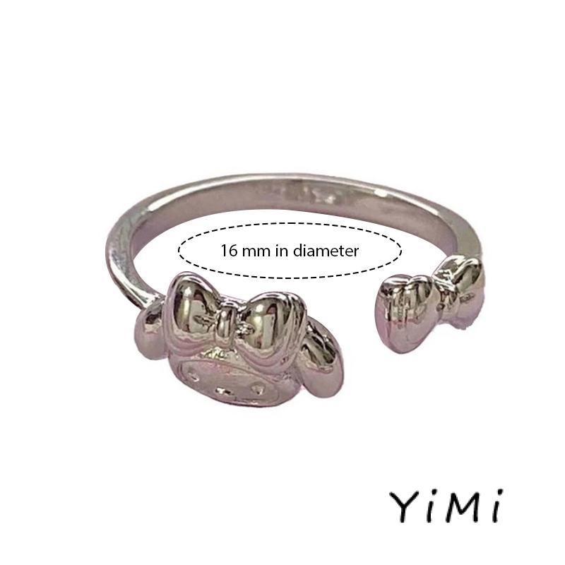 Nhẫn Hở Tùy Chỉnh Thiết Kế Hình Sanrio Kuromi My Melody Dễ Thương Làm Quà Tặng Cho Bé Gái