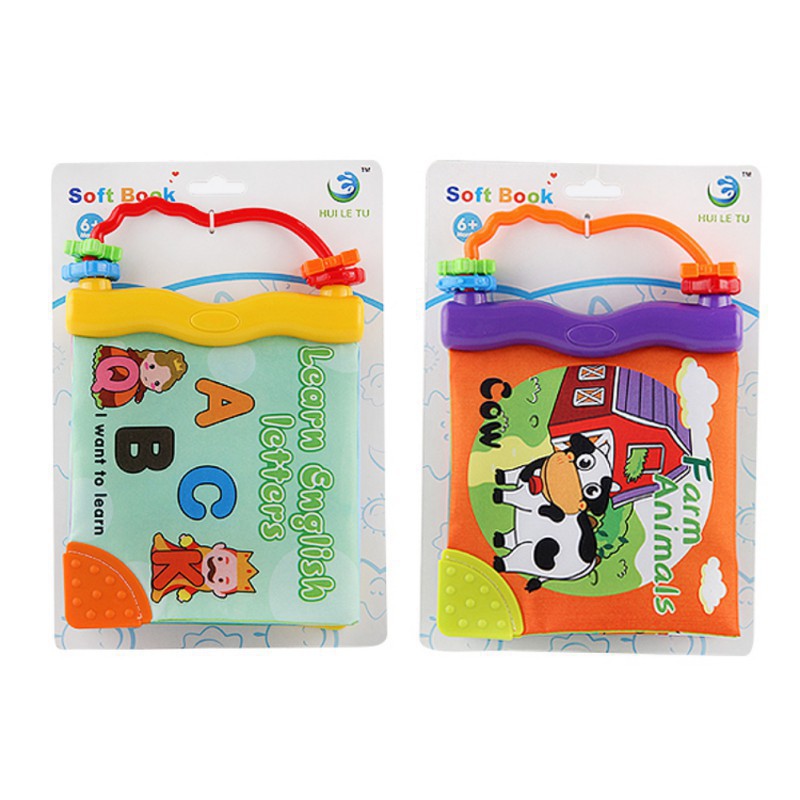 Sách vải có âm thanh và đầu màu sắc vui nhộn cho bé
