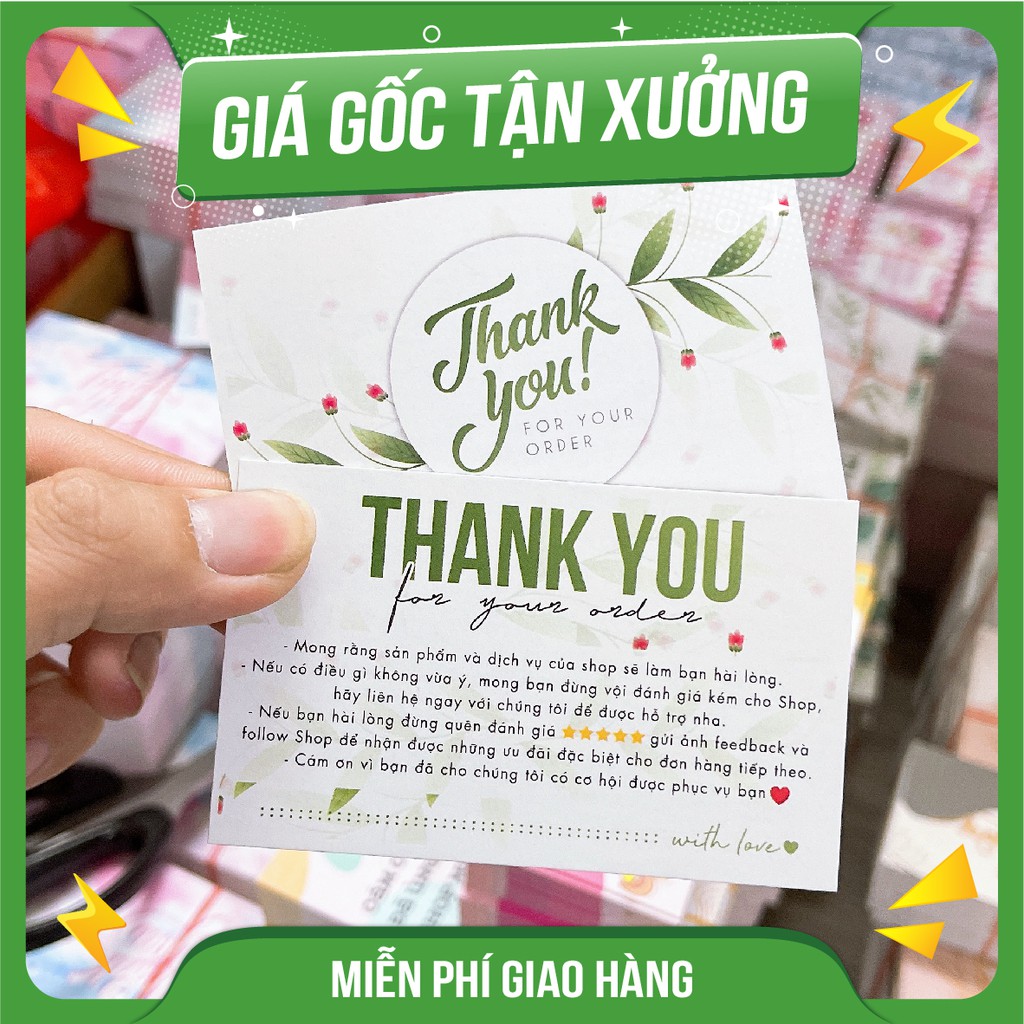 [ GIẢM GIÁ SHOCK ] Card Cám Ơn, Phiếu Cảm ơn, Thiệp Cám ơn giá rẻ cho shop bán hàng - MS: 004