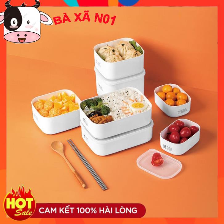 Hộp nhựa đựng thực phẩm - Set 4 hộp bảo quản thức ăn, Hộp trữ đông, Quay lò vi sóng