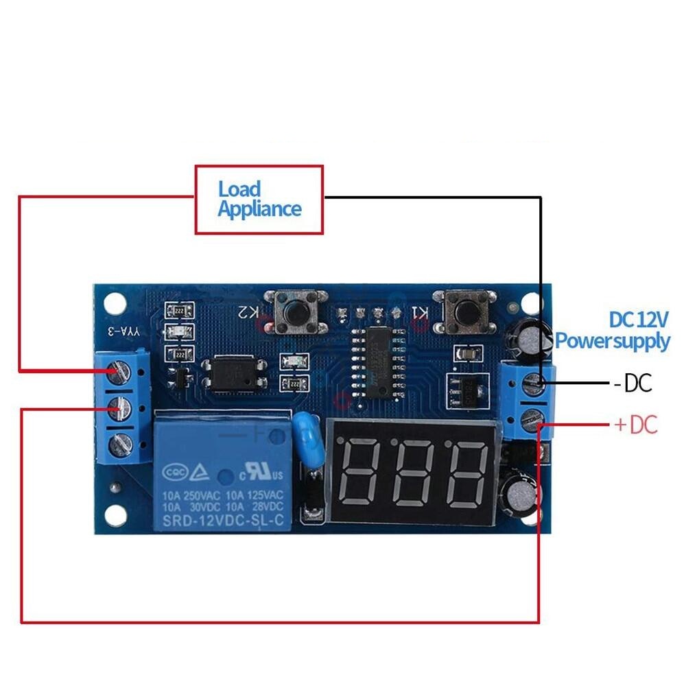 Mô Đun Rơ Le Hẹn Giờ Có Đèn LED DC 12V Chuyên Dụng