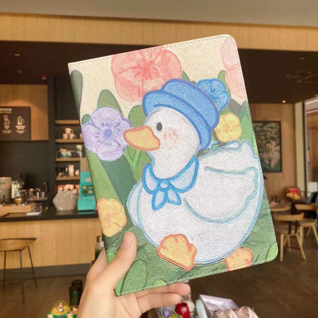 Phù Hợp Bao Da Máy Tính Bảng Họa Tiết Chú Vịt Sơn Dầu Dành Cho Ipad 32Cm 34cm Ipad 2 / 3 / 4 Mini 12345