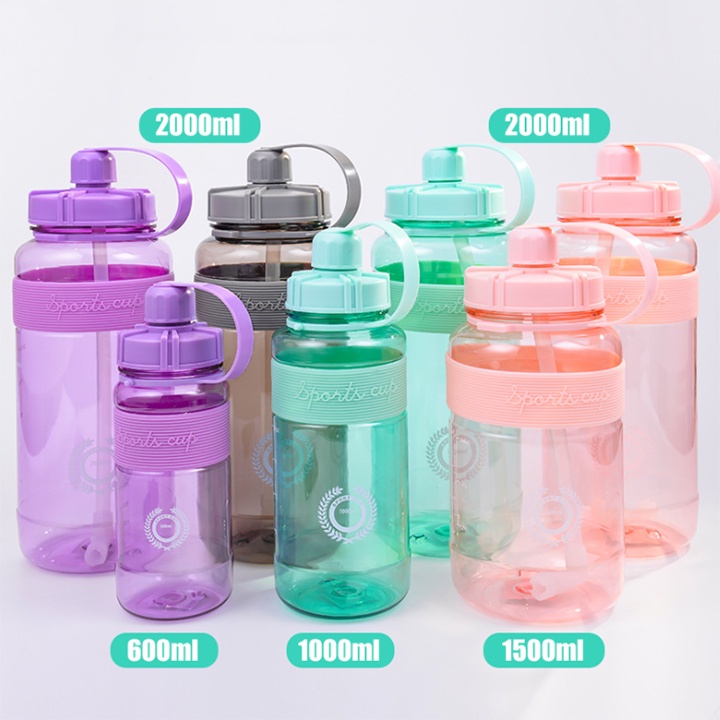 Bình đựng nước 2 lít có vòi cute chai nhựa đựng nước 1 lít có ống hút dây đeo binh dung nuoc đi học cho bé Sumio_offical