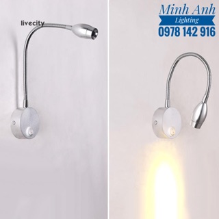 Đèn Rọi Tranh Đọc Sách Đầu Giường Dimmer Chỉnh Sáng Tối RO1425A Màu Xi Chrome Đen Bóng 3W 3500k Minh Anh Lighting Xi