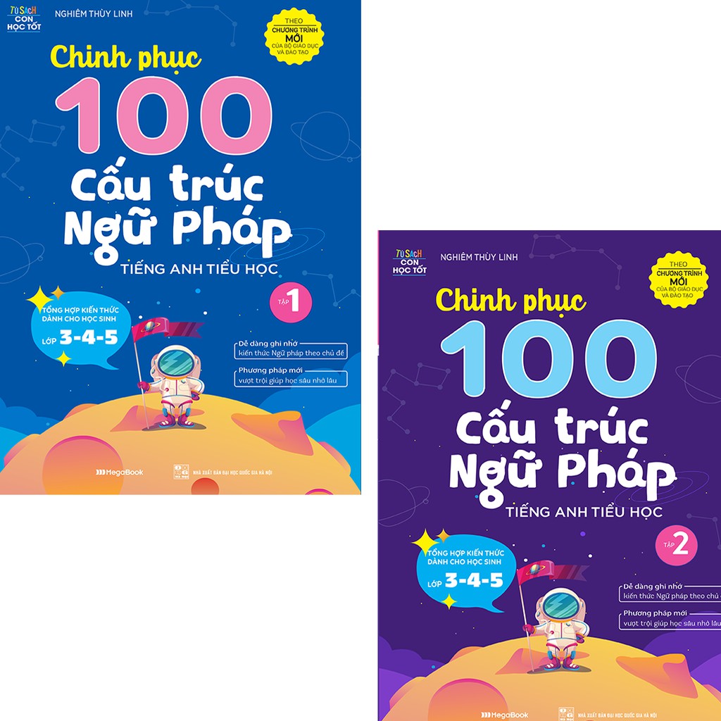 Sách Combo Chinh phục 100 cấu trúc Ngữ pháp tiếng Anh Tiểu học – Tập 1 &amp; 2