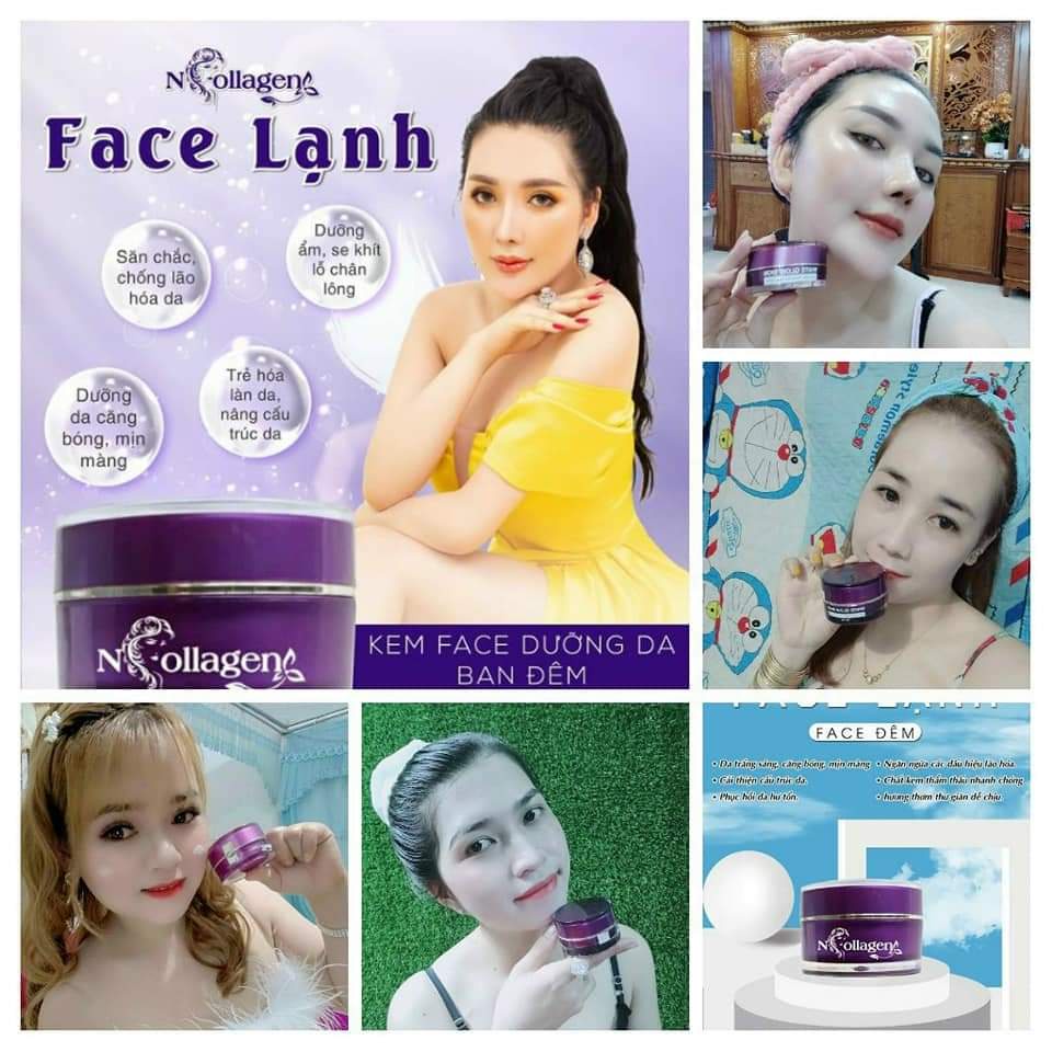 Kem face lạnh dưỡng trắng giúp mờ thâm nám da Ncollagen 25g