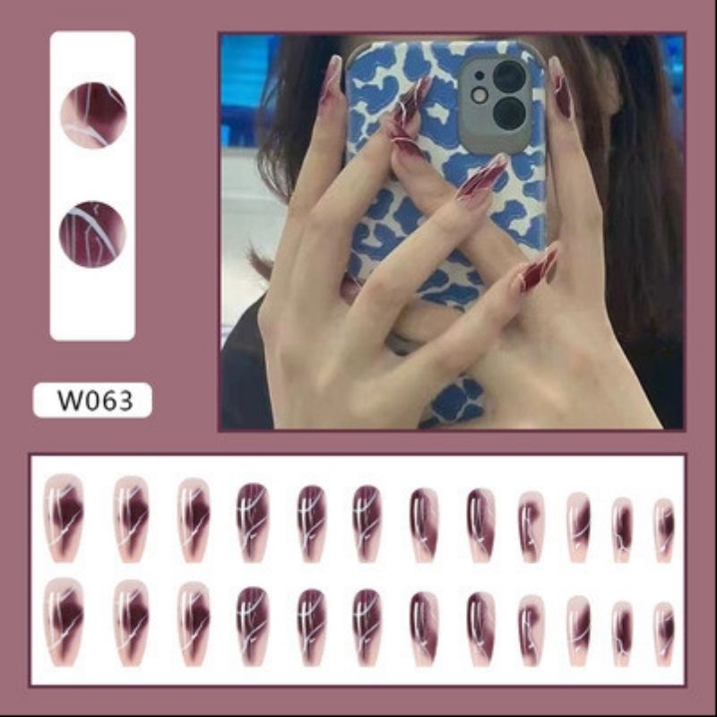 Bộ 24 móng tay giả kèm keo