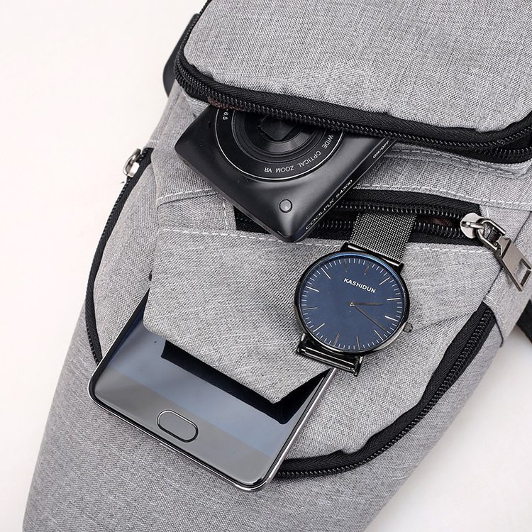 Túi đeo chéo canvas thiết kế mới có cổng sạc USB cao cấp thời trang theo phong cách Hàn Quốc cho nam