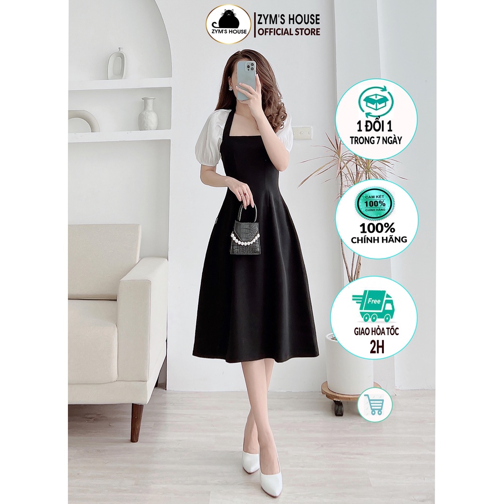 Váydự tiệc cổ vuông tay bồng thiết kế hở lưng sang trọng ZYM'S HOSUSE K1403, K1404, K1405, K1413