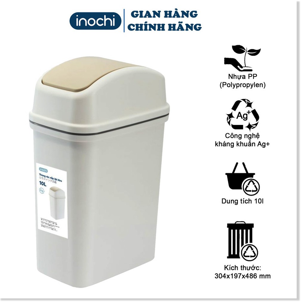 Thùng Rác mini ,Thông Minh Nhựa Nắp Lật Inochi 5/10/15 Lít Rất Đẹp Làm Sọt Rác THRNL10L