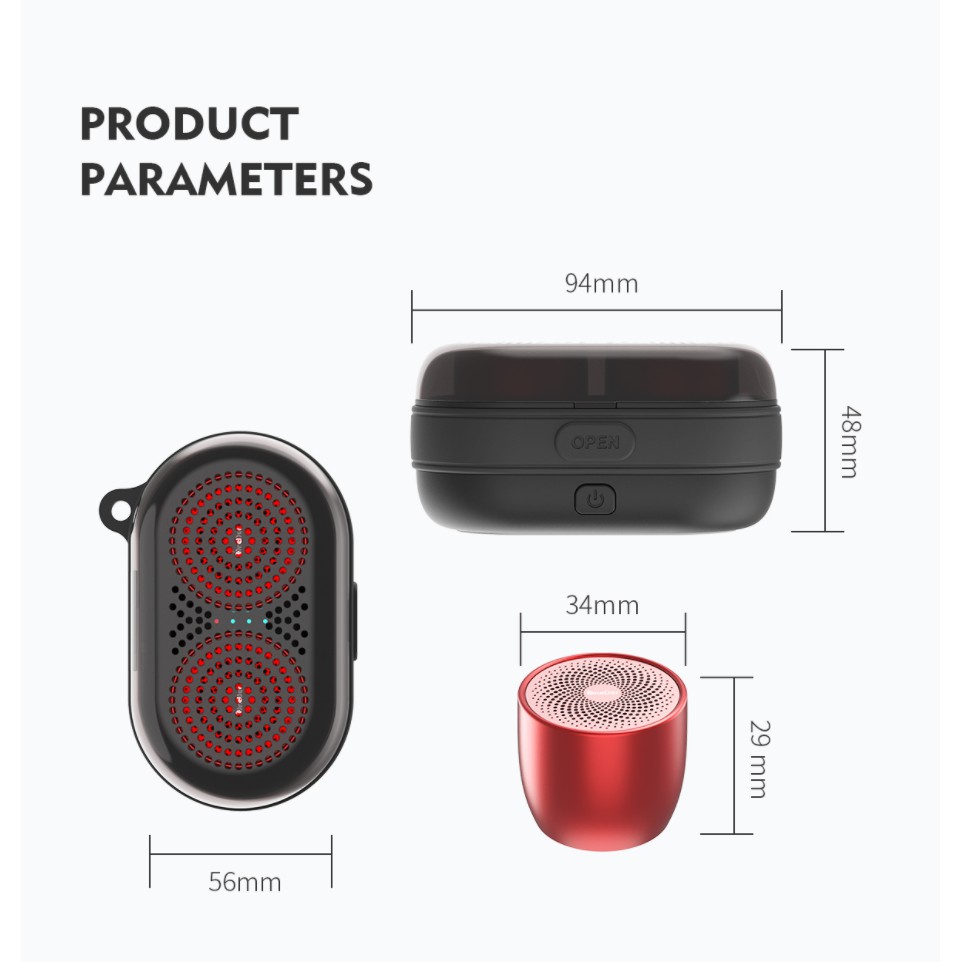 Loa đôi mini Bluetooth 5.0 ONEDER V17 kết nối 2 loa cùng lúc âm thanh hay nhỏ gọn tiện lợi du lịch học sinh sinh viên