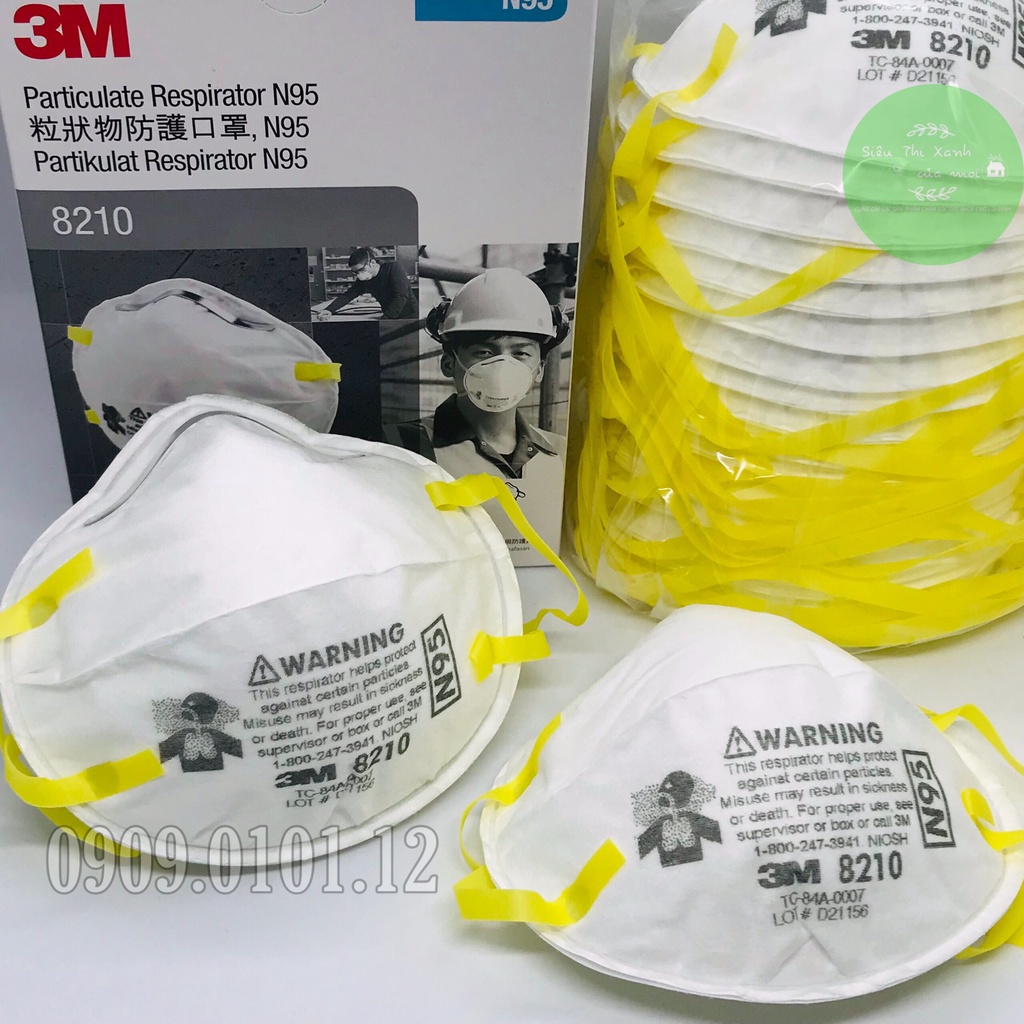 Khẩu trang 3m 8210 cao cấp hộp 20 cái nhập khẩu Hàn Quốc, n95 chính hãng đạt tiêu chuẩn AS/NZS FFP2
