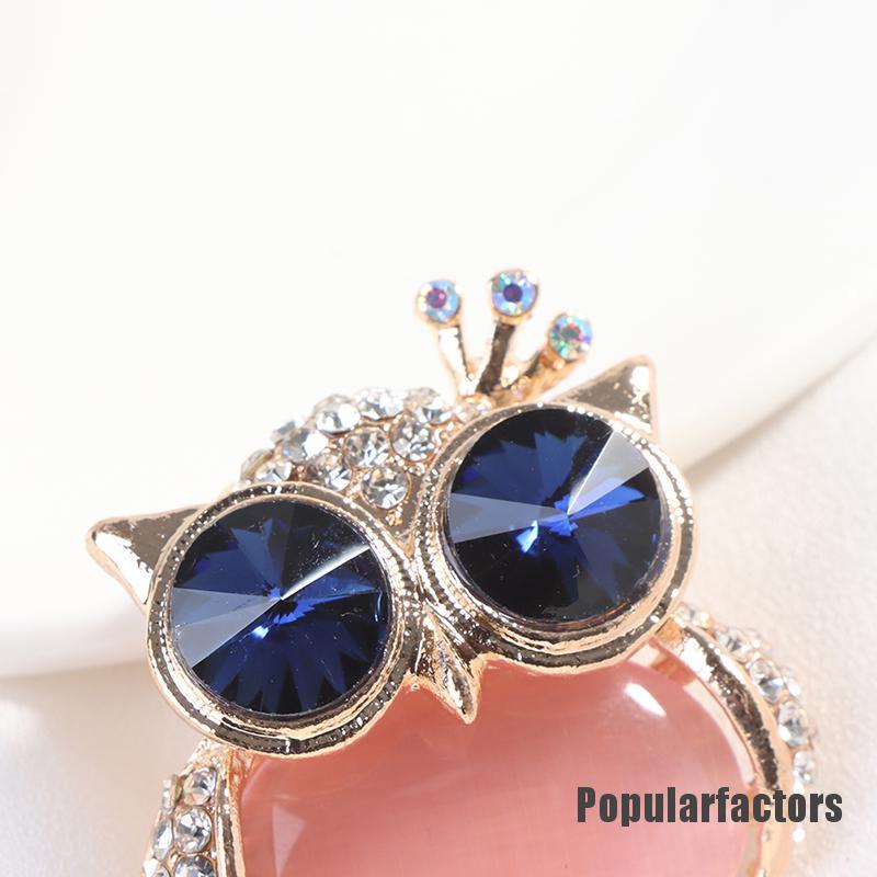 Ghim cài áo hình con cú mắt xanh dễ thương