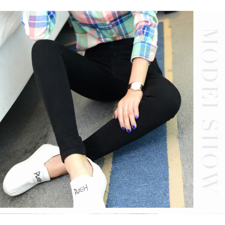 QUẦN BÒ CẠP CAO DÁNG LEGGING JEAN THUN 2 DA CO GIÃN 4 CHIỀU | BigBuy360 - bigbuy360.vn