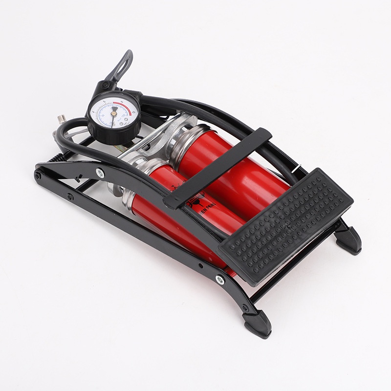 Máy bơm hơi bánh xe, lốp xe với 2 ống hơi Da Li Shen 49x31x47cm, giúp tiết kiệm thời gian và lực bơm dễ đạp dễ xếp gọn