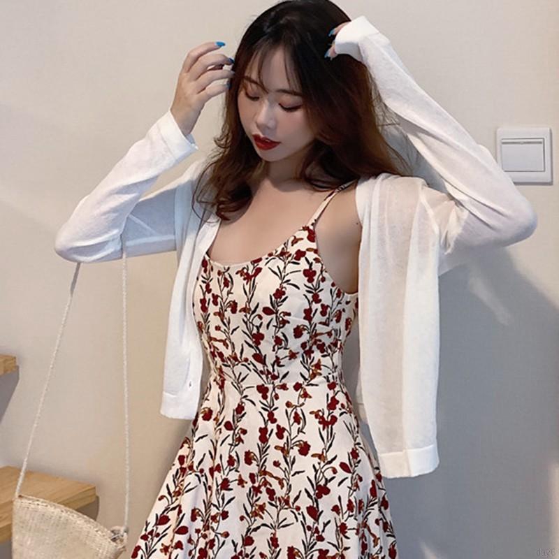 Áo Khoác Cardigan Dài Tay Cổ Chữ V Phối Nút Đơn Giản Kiểu Hàn Quốc Cho Nữ