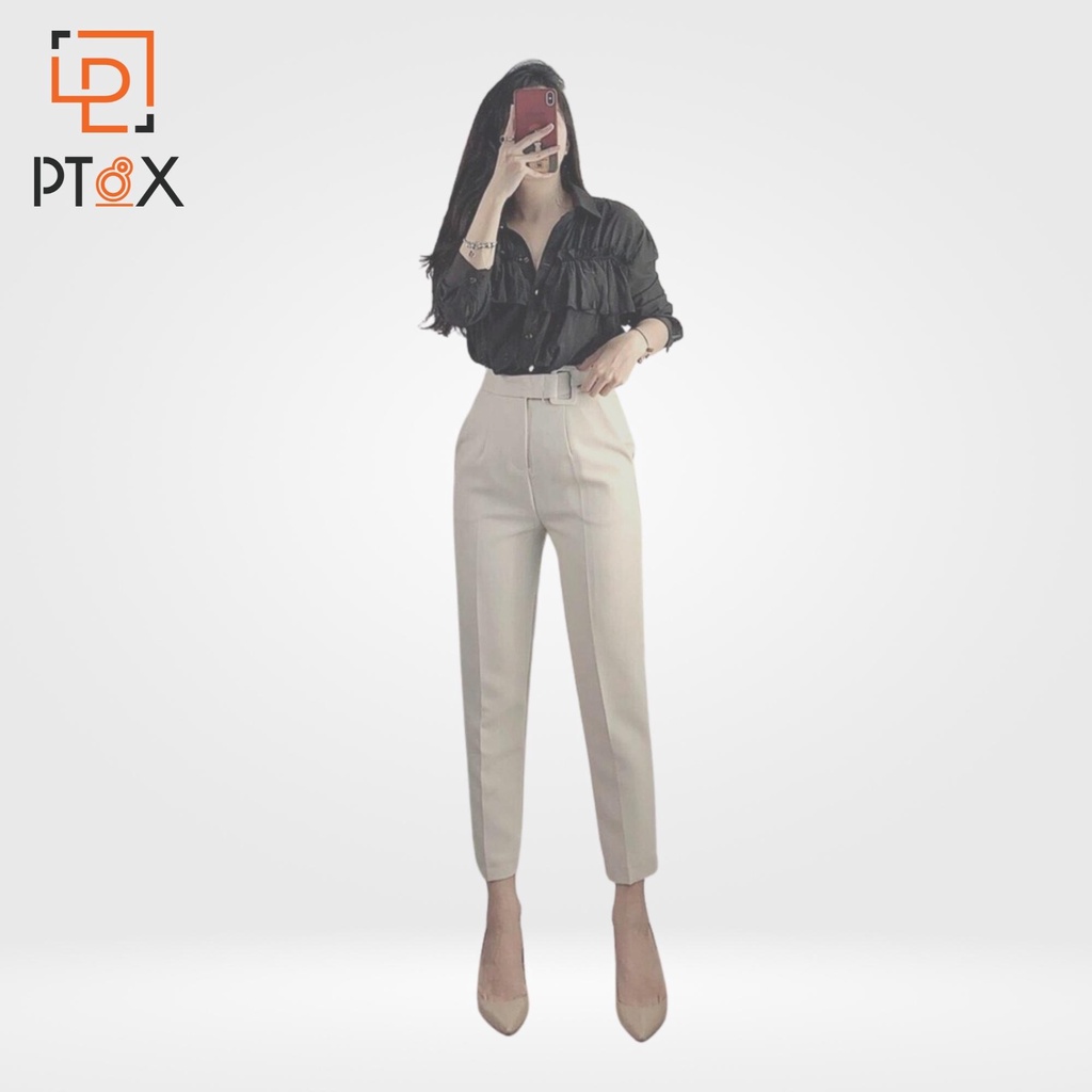 Quần baggy nữ có đai cách điệu hàng VNXK