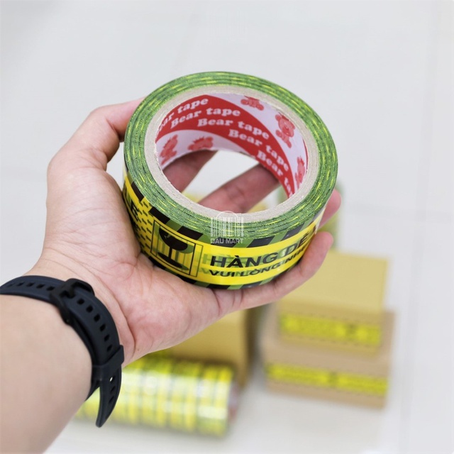 Băng dính hàng dễ vỡ 100 yard siêu dai không thấm nước dùng gói hàng cảnh báo