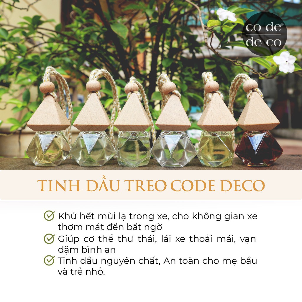 [Mã SKAMLTSM9 giảm 10% đơn 99K] Tinh Dầu Treo Xe Cam Ngọt 8.5ml CODE DECO Tiện Dụng, Khử Mùi, Thư Giãn Tinh Thần