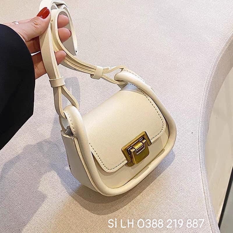 Túi Kẹp Nách Mini Khoá Gập Da Trơn Size 12 Thời Trang Siêu Xinh Cho Mẹ &amp; Bé