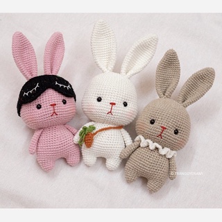Thỏ nhồi bông bằng len dễ thương cho bé - thú bông handmade đan móc thủ công bằng tay