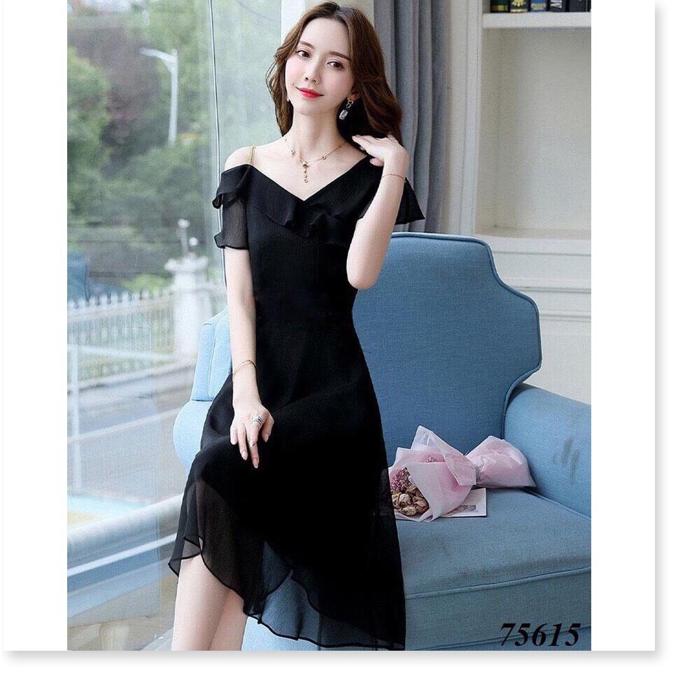 Đầm voan tầng rớt vai nhẹ nhàng thanh lịch cho quý cô thời nay / có size XXL HQ