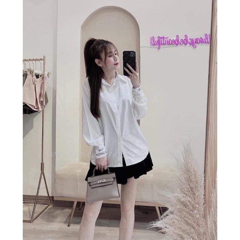 bán sỉ sơ mi trắng tay chữ
