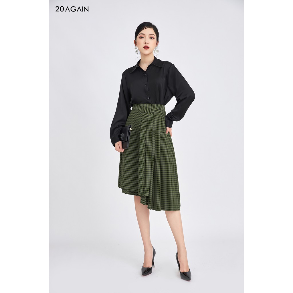 Chân váy A xếp ly vạt lệch 20Again JAA1331 | BigBuy360 - bigbuy360.vn