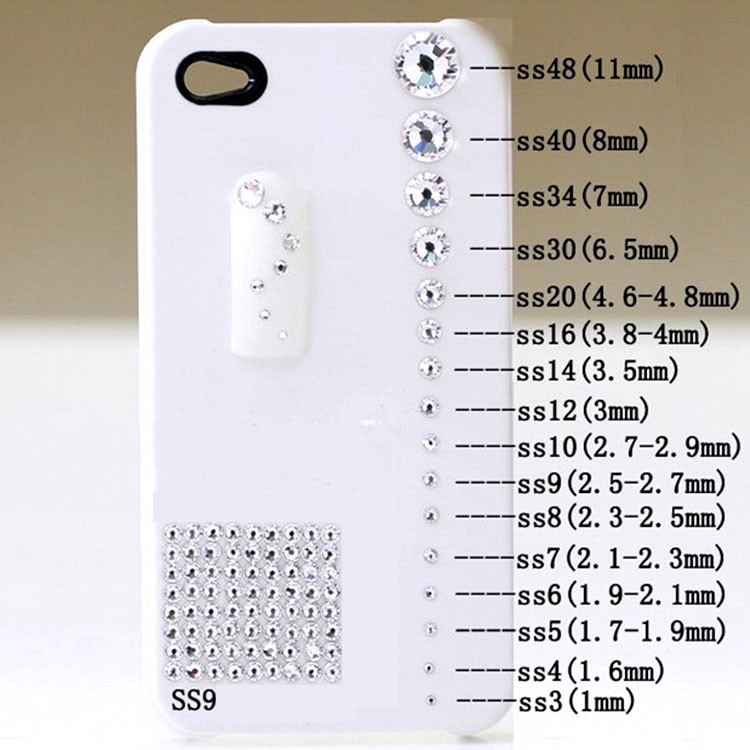 Hạt đá Pha lê 2mm, 3mm, 4mm Trang trí Móng tay, Ốp lưng, Giày dép