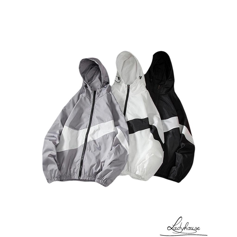 Áo Khoác Hoodie Tay Dài Khóa Kéo Màu Sắc Thời Trang Thu Đông Cho Nam