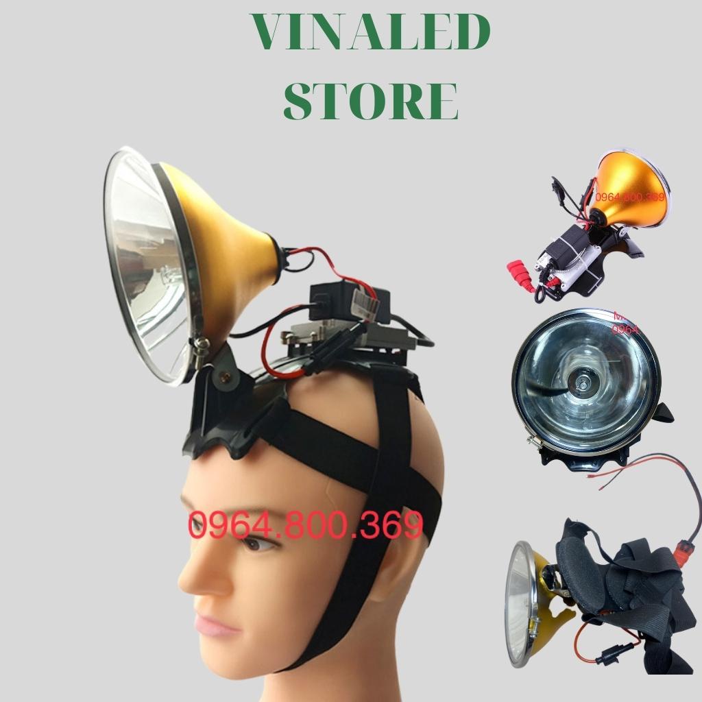 Đèn kẹp bình ác quy đèn pin đội đầu A999 điện áp 12V sử dụng bóng Xenon 55W chóa đèn 15cm