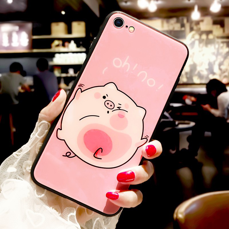 [ IPHONE ] Ốp Lưng Kính Cường Lực Lợn Kute - A093 | BigBuy360 - bigbuy360.vn