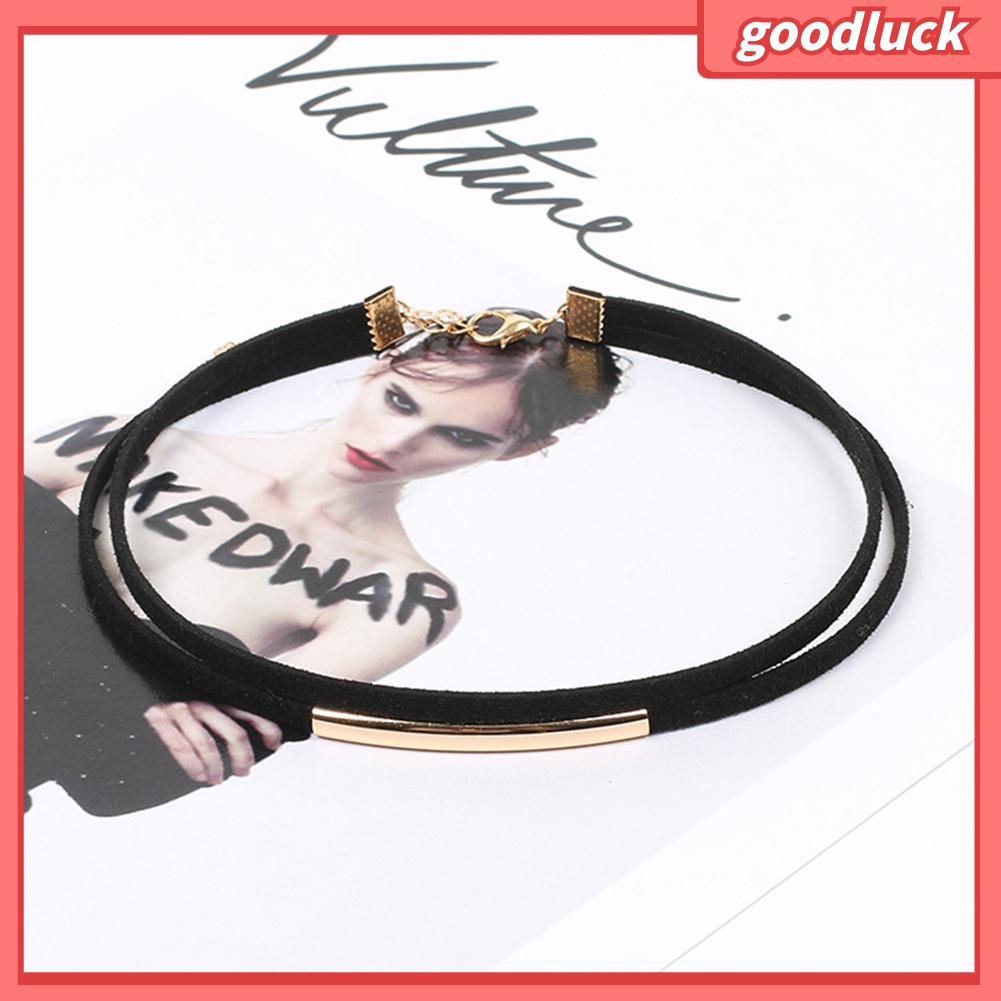 Vòng Cổ Choker Hai Lớp Phong Cách Gothic Cho Nữ