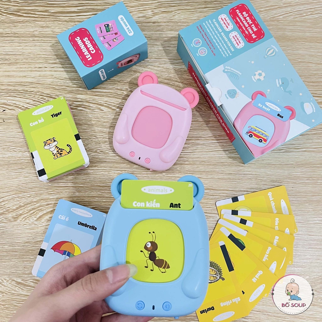 [Nhập SHOP40KID giảm 40k đơn từ 0đ] Máy đọc thẻ song ngữ cho bé phát triển ngôn ngữ Anh - Việt