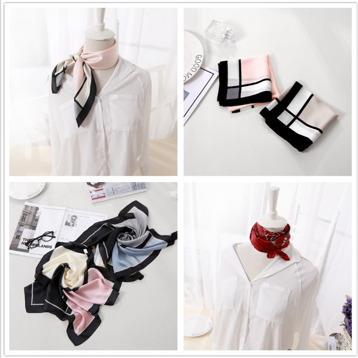 Khăn turban nữ, khăn thắt nơ lụa silk nhiều màu