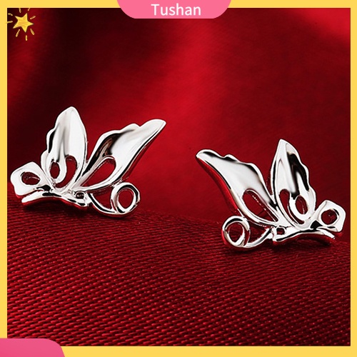Hoa tai mạ bạc hình bướm xinh xắn dành cho nữ