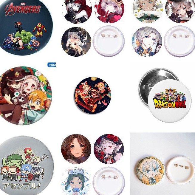 ( 1c ) Huy hiệu cài áo in hình anime chibi JIBAKU IDENTITY AMONG US SWORD ART ONLINE SÁT PHÁ LANG anime chibi