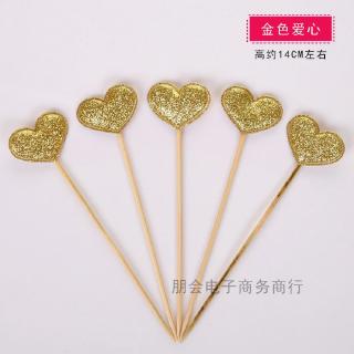 Que cắm tim nhũ set 5 cây