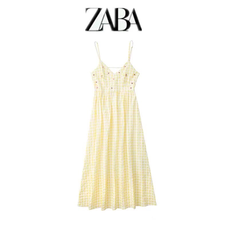 Đầm hai dây hở lưng hàng TQ