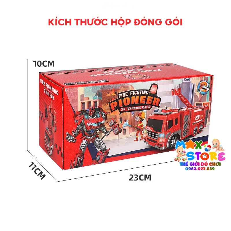 [CỰC CHẤT] Đồ Chơi Xe Cứu Hoả Biến Hình Robot Có Nhạc Và Đèn Siêu Xịn Cho Bé Cưng