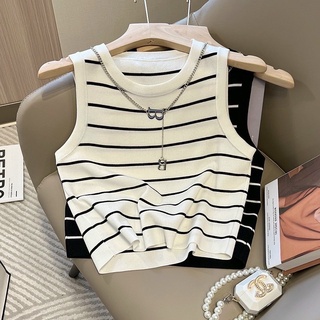Áo ba lỗ chất len tăm dáng croptop