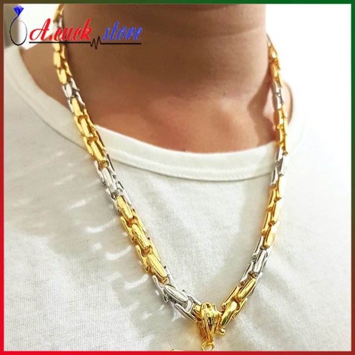 Vòng cổ nam dây chuyền hợp kim mạ vàng 18k cao cấp sang trọng, đẳng cấp phù hợp đi dạo phố