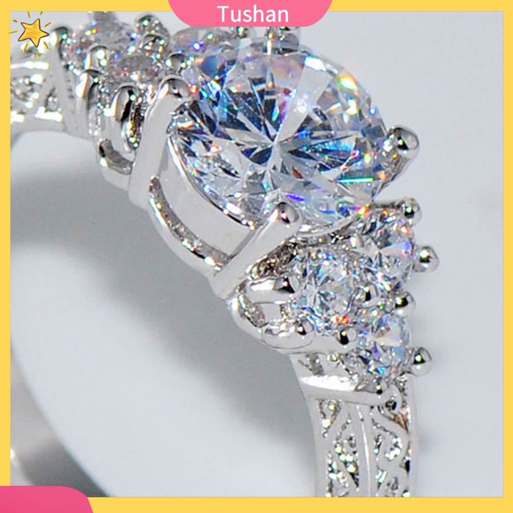 Nhẫn đính đá zirconia giả thời trang sang trọng cho nữ dự tiệc