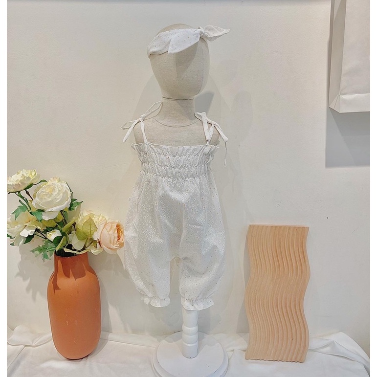 Đồ bộ liền thân + turban hoa cúc nhí nổi Nanci room