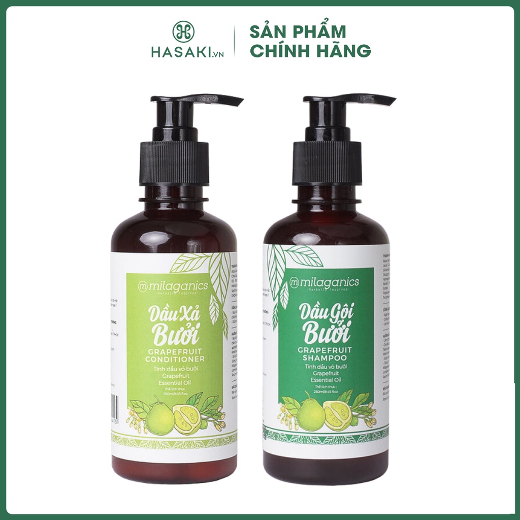 Dầu Gội Xả Bưởi Milaganics Grapefruit Shampoo And Conditioner 200ml - Hasaki - Hàng Chính Hãng