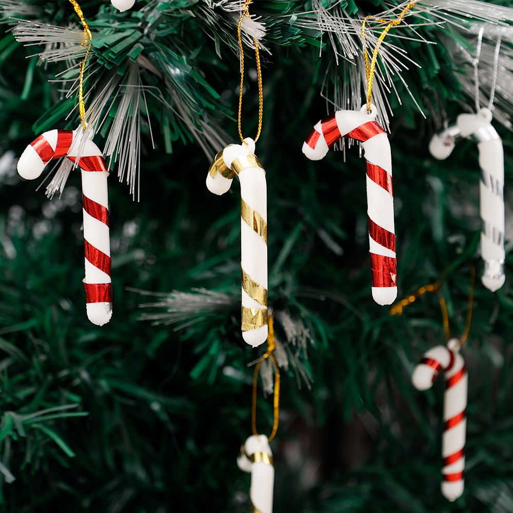 Set 12 Cây Gậy Nhựa Nhiều Màu Tùy Chọn Dùng Trang Trí Cây Thông Noel Vào Lễ Giáng Sinh Đẹp Mắt