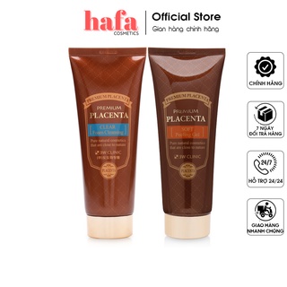 Combo Sữa rửa mặt và Gel Tẩy da chết chiết xuất nhau thai cừu 3W Clinic Premium Placenta 180ml x2
